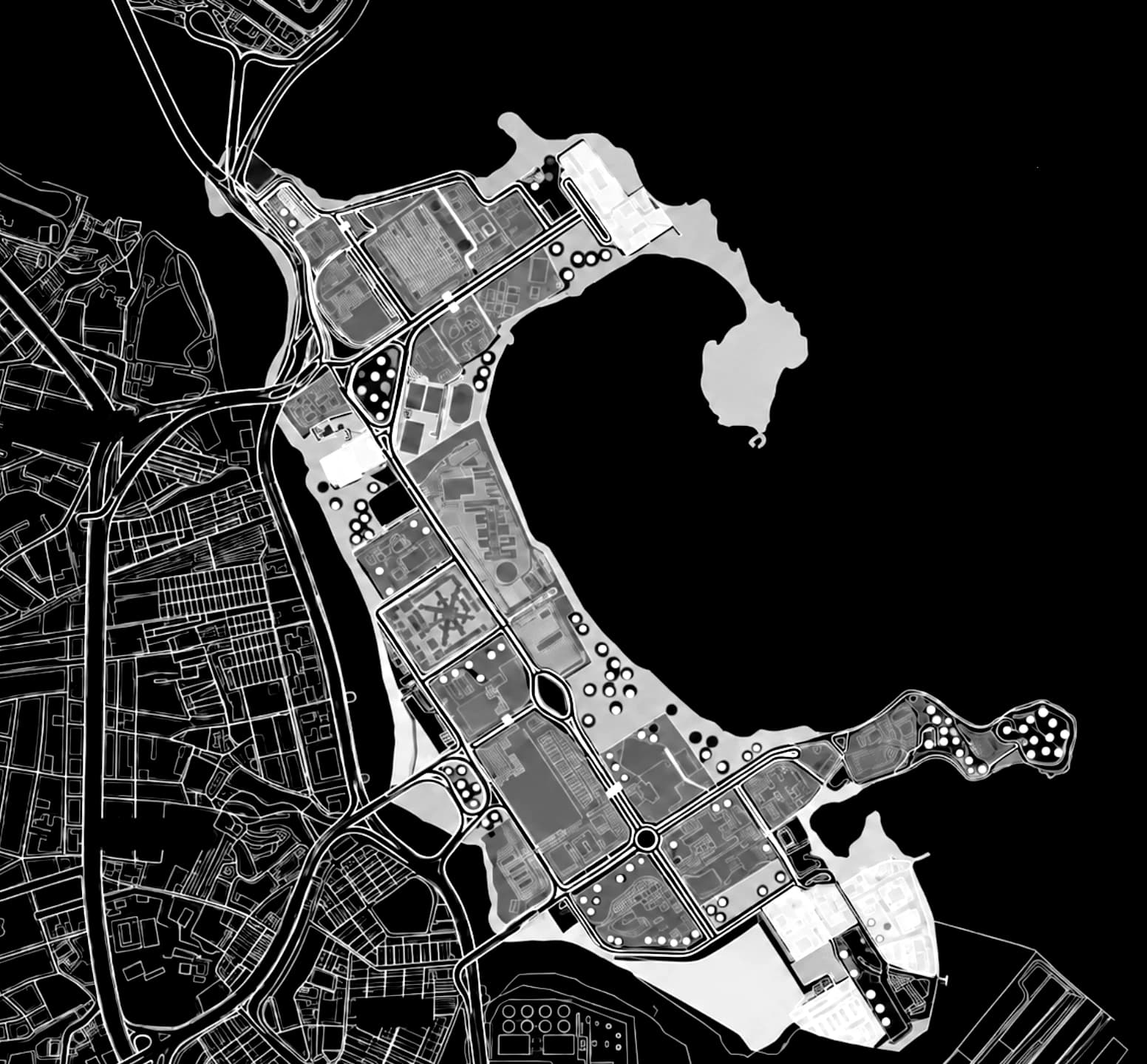 Mapa da Cidade Universitária e entorno: Ilha do Governador, Avenida Brasil, Linha Amarela e Centro