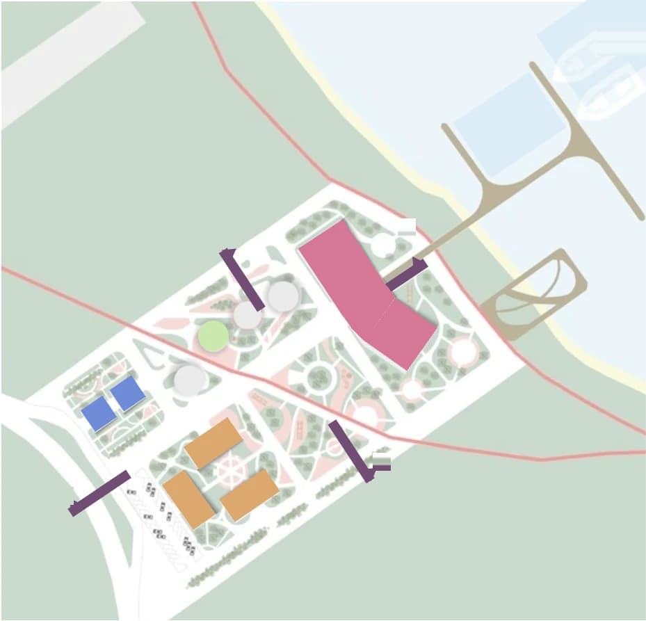 Implantação do novo centro de convergência com estação de barcas, centro estudantil, posto de saúde e anfiteatro
